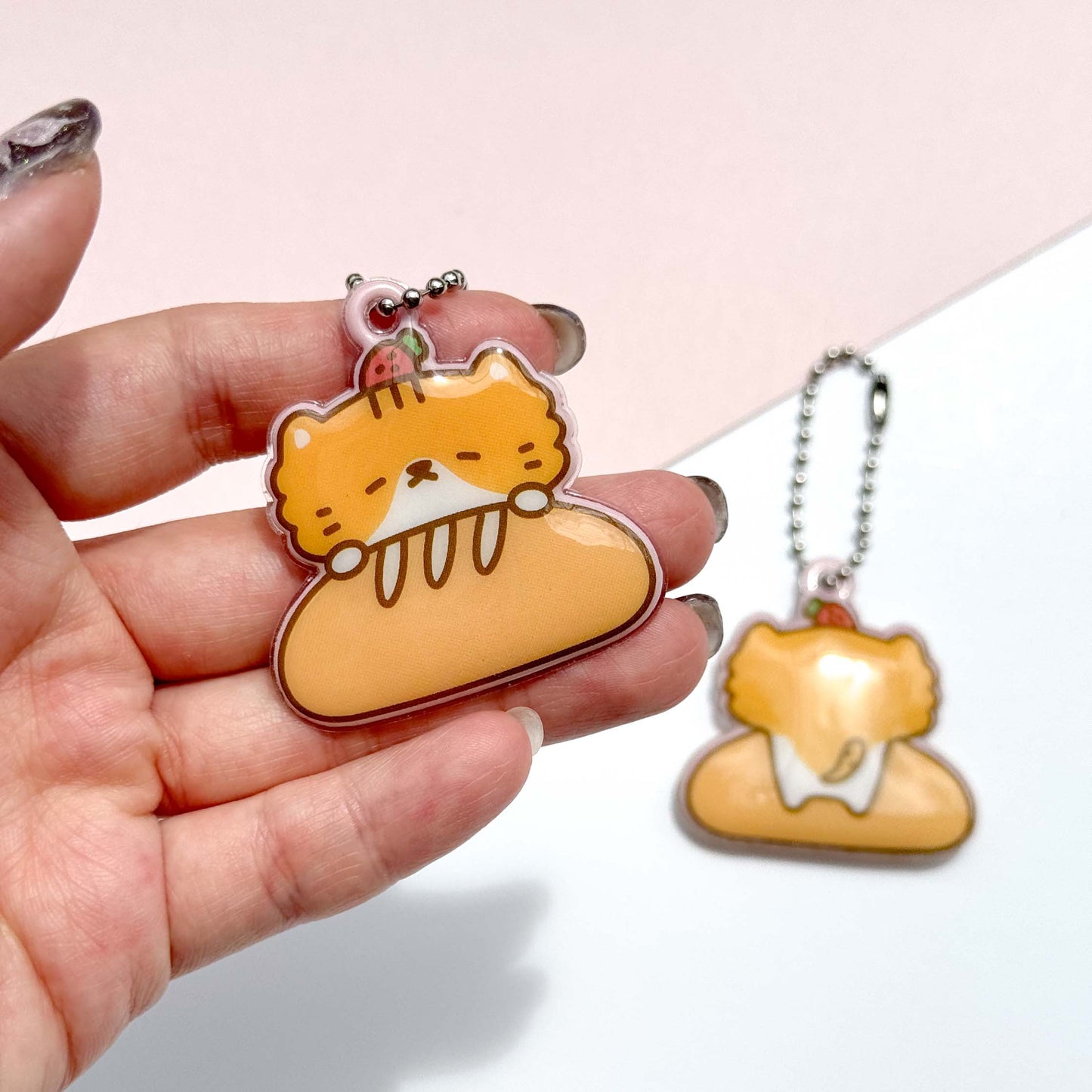 Puffy Toast on Bread Keychain